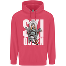 Ski Queen Funny Skiing Winter Sports Childrens Kids Hoodie Heliconia