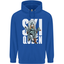 Ski Queen Funny Skiing Winter Sports Childrens Kids Hoodie Royal Blue