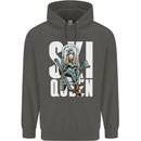 Ski Queen Funny Skiing Winter Sports Childrens Kids Hoodie Storm Grey