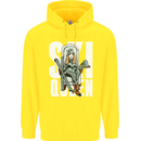 Ski Queen Funny Skiing Winter Sports Childrens Kids Hoodie Yellow