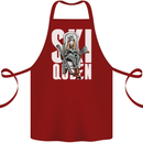 Ski Queen Funny Skiing Winter Sports Cotton Apron 100% Organic Maroon