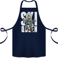 Ski Queen Funny Skiing Winter Sports Cotton Apron 100% Organic Navy Blue