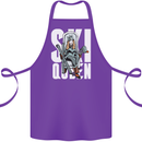 Ski Queen Funny Skiing Winter Sports Cotton Apron 100% Organic Purple