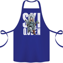 Ski Queen Funny Skiing Winter Sports Cotton Apron 100% Organic Royal Blue