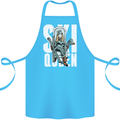 Ski Queen Funny Skiing Winter Sports Cotton Apron 100% Organic Turquoise
