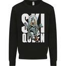 Ski Queen Funny Skiing Winter Sports Kids Sweatshirt Jumper Black