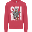 Ski Queen Funny Skiing Winter Sports Kids Sweatshirt Jumper Heliconia