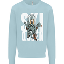 Ski Queen Funny Skiing Winter Sports Kids Sweatshirt Jumper Light Blue
