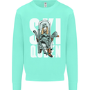 Ski Queen Funny Skiing Winter Sports Kids Sweatshirt Jumper Peppermint