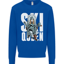 Ski Queen Funny Skiing Winter Sports Kids Sweatshirt Jumper Royal Blue