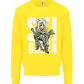 Ski Queen Funny Skiing Winter Sports Kids Sweatshirt Jumper Yellow