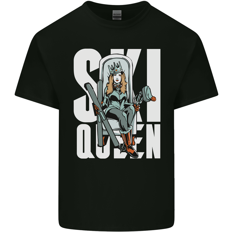Ski Queen Funny Skiing Winter Sports Kids T-Shirt Childrens Black