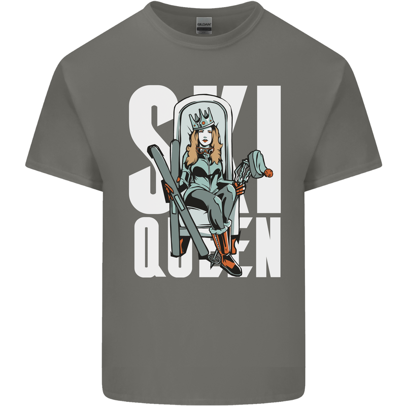 Ski Queen Funny Skiing Winter Sports Kids T-Shirt Childrens Charcoal