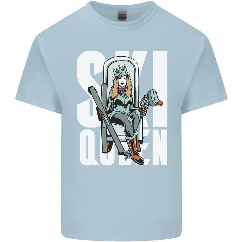 Ski Queen Funny Skiing Winter Sports Kids T-Shirt Childrens Light Blue