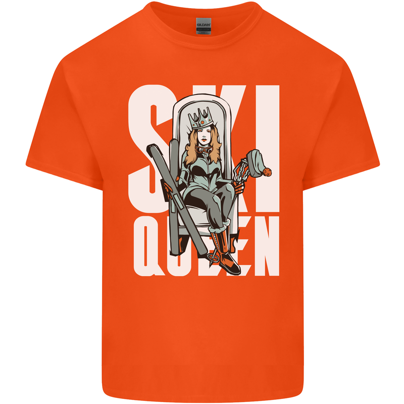 Ski Queen Funny Skiing Winter Sports Kids T-Shirt Childrens Orange