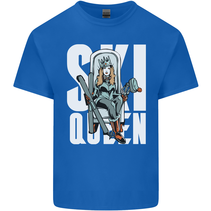 Ski Queen Funny Skiing Winter Sports Kids T-Shirt Childrens Royal Blue