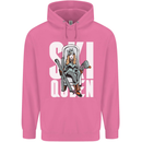 Ski Queen Funny Skiing Winter Sports Mens 80% Cotton Hoodie Azelea