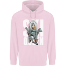 Ski Queen Funny Skiing Winter Sports Mens 80% Cotton Hoodie Light Pink