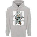 Ski Queen Funny Skiing Winter Sports Mens 80% Cotton Hoodie Sports Grey