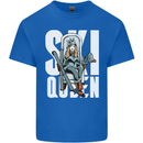 Ski Queen Funny Skiing Winter Sports Mens Cotton T-Shirt Tee Top Royal Blue