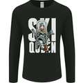 Ski Queen Funny Skiing Winter Sports Mens Long Sleeve T-Shirt Black