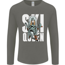 Ski Queen Funny Skiing Winter Sports Mens Long Sleeve T-Shirt Charcoal