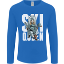 Ski Queen Funny Skiing Winter Sports Mens Long Sleeve T-Shirt Royal Blue