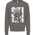 Ski Queen Funny Skiing Winter Sports Mens Sweatshirt Jumper Charcoal