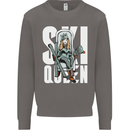 Ski Queen Funny Skiing Winter Sports Mens Sweatshirt Jumper Charcoal
