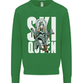Ski Queen Funny Skiing Winter Sports Mens Sweatshirt Jumper Irish Green