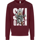 Ski Queen Funny Skiing Winter Sports Mens Sweatshirt Jumper Maroon