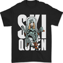 Ski Queen Funny Skiing Winter Sports Mens T-Shirt 100% Cotton Black