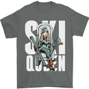 Ski Queen Funny Skiing Winter Sports Mens T-Shirt 100% Cotton Charcoal