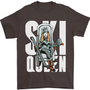 Ski Queen Funny Skiing Winter Sports Mens T-Shirt 100% Cotton Dark Chocolate