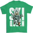 Ski Queen Funny Skiing Winter Sports Mens T-Shirt 100% Cotton Irish Green