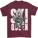 Ski Queen Funny Skiing Winter Sports Mens T-Shirt 100% Cotton Maroon