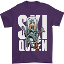Ski Queen Funny Skiing Winter Sports Mens T-Shirt 100% Cotton Purple