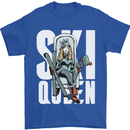 Ski Queen Funny Skiing Winter Sports Mens T-Shirt 100% Cotton Royal Blue