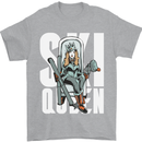 Ski Queen Funny Skiing Winter Sports Mens T-Shirt 100% Cotton Sports Grey