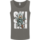 Ski Queen Funny Skiing Winter Sports Mens Vest Tank Top Charcoal