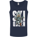 Ski Queen Funny Skiing Winter Sports Mens Vest Tank Top Navy Blue