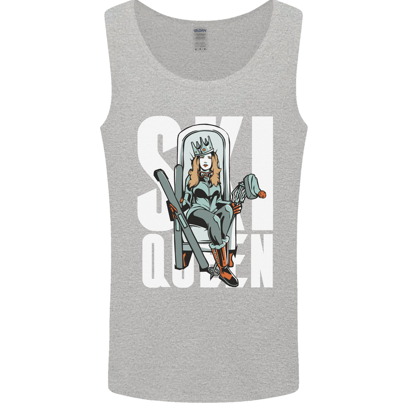 Ski Queen Funny Skiing Winter Sports Mens Vest Tank Top Sports Grey