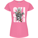 Ski Queen Funny Skiing Winter Sports Womens Petite Cut T-Shirt Azalea