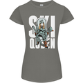 Ski Queen Funny Skiing Winter Sports Womens Petite Cut T-Shirt Charcoal