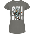 Ski Queen Funny Skiing Winter Sports Womens Petite Cut T-Shirt Charcoal