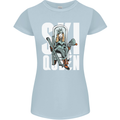 Ski Queen Funny Skiing Winter Sports Womens Petite Cut T-Shirt Light Blue