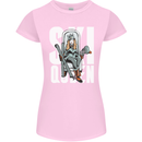 Ski Queen Funny Skiing Winter Sports Womens Petite Cut T-Shirt Light Pink