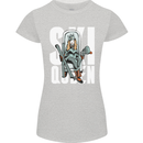 Ski Queen Funny Skiing Winter Sports Womens Petite Cut T-Shirt Sports Grey