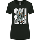 Ski Queen Funny Skiing Winter Sports Womens Wider Cut T-Shirt Black
