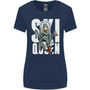 Ski Queen Funny Skiing Winter Sports Womens Wider Cut T-Shirt Navy Blue